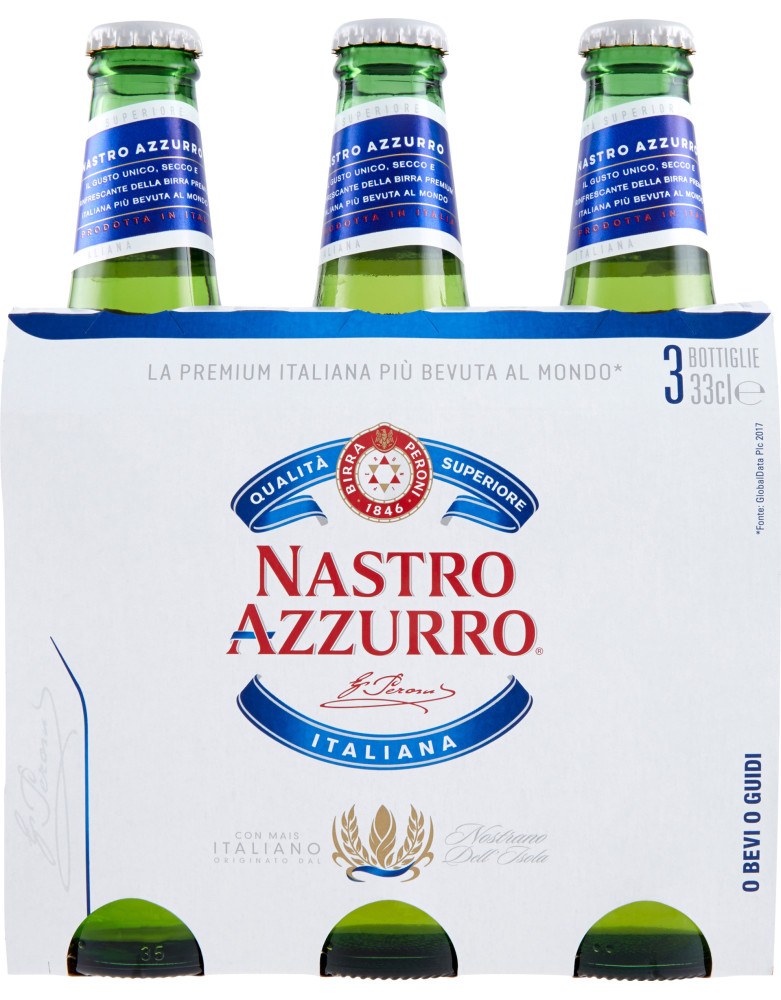 Nastro azzurro birra cl.33 clus x3 5,1ø