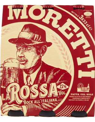 Moretti birra la rossa cl.33 clus x3 7.2