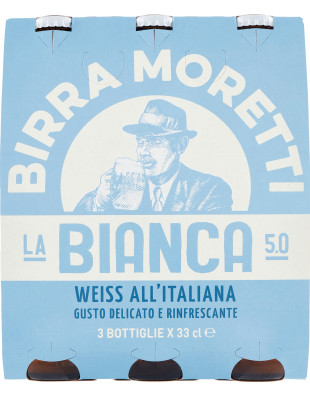 Moretti birra la bianca cl.33 clust. x3